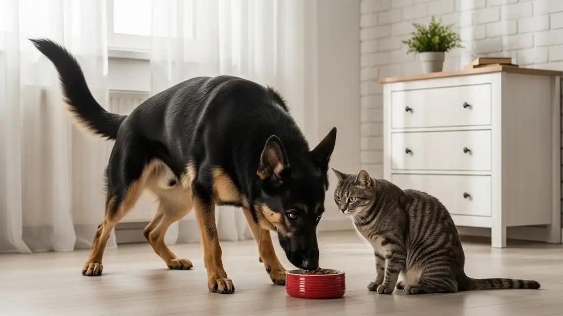 can a dog eat cat food