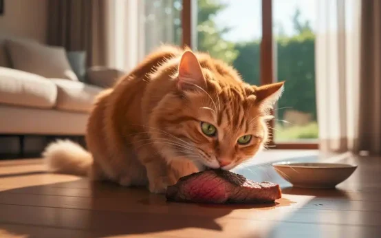 can cats eat raw beef