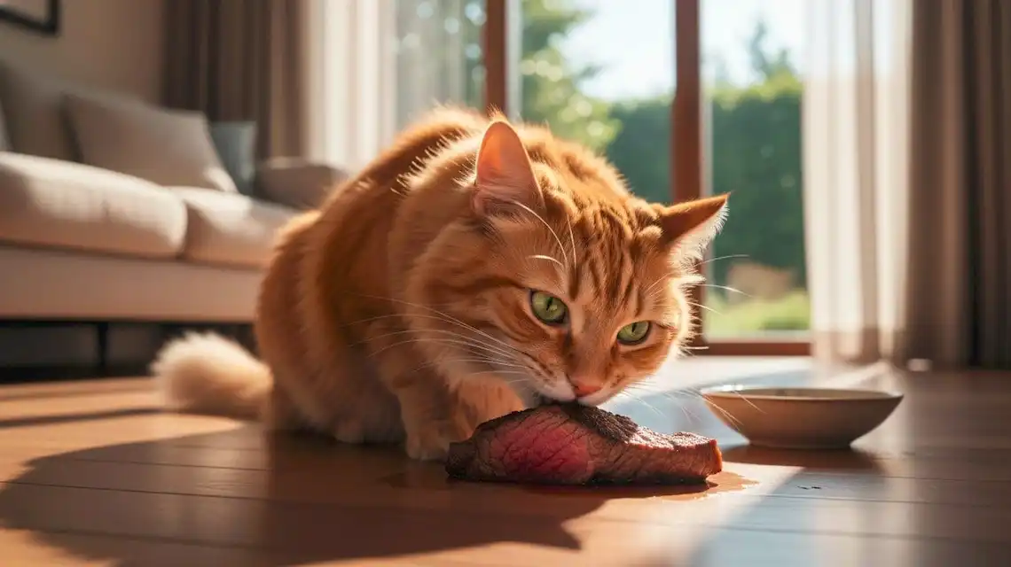 can cats eat raw beef
