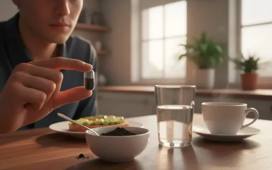 can you take activated charcoal in the morning